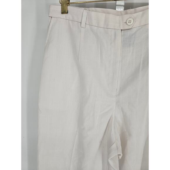 Koret Women's White High Rise Belt Loop Button Closer Polyester Pant Size 14 - Picture 2 of 5